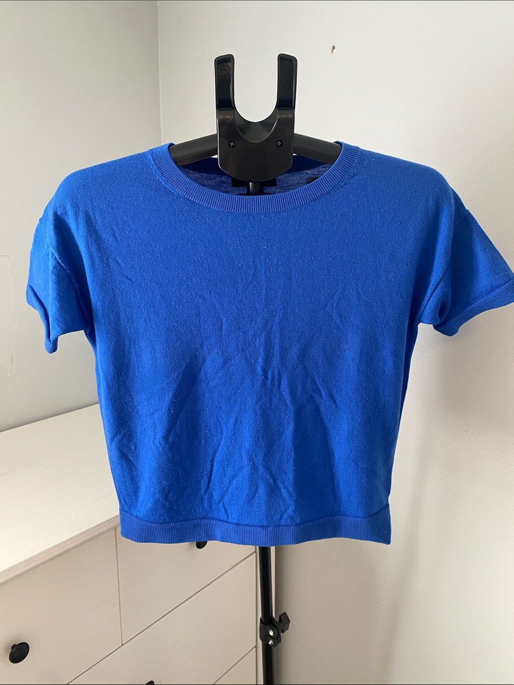 Banana Republic Royal Blue Cropped Knit Tee